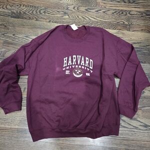 Vintage Harvard Sweatshirt Mens Unisex XL Crewneck Pullover Collegiate Maroon‎